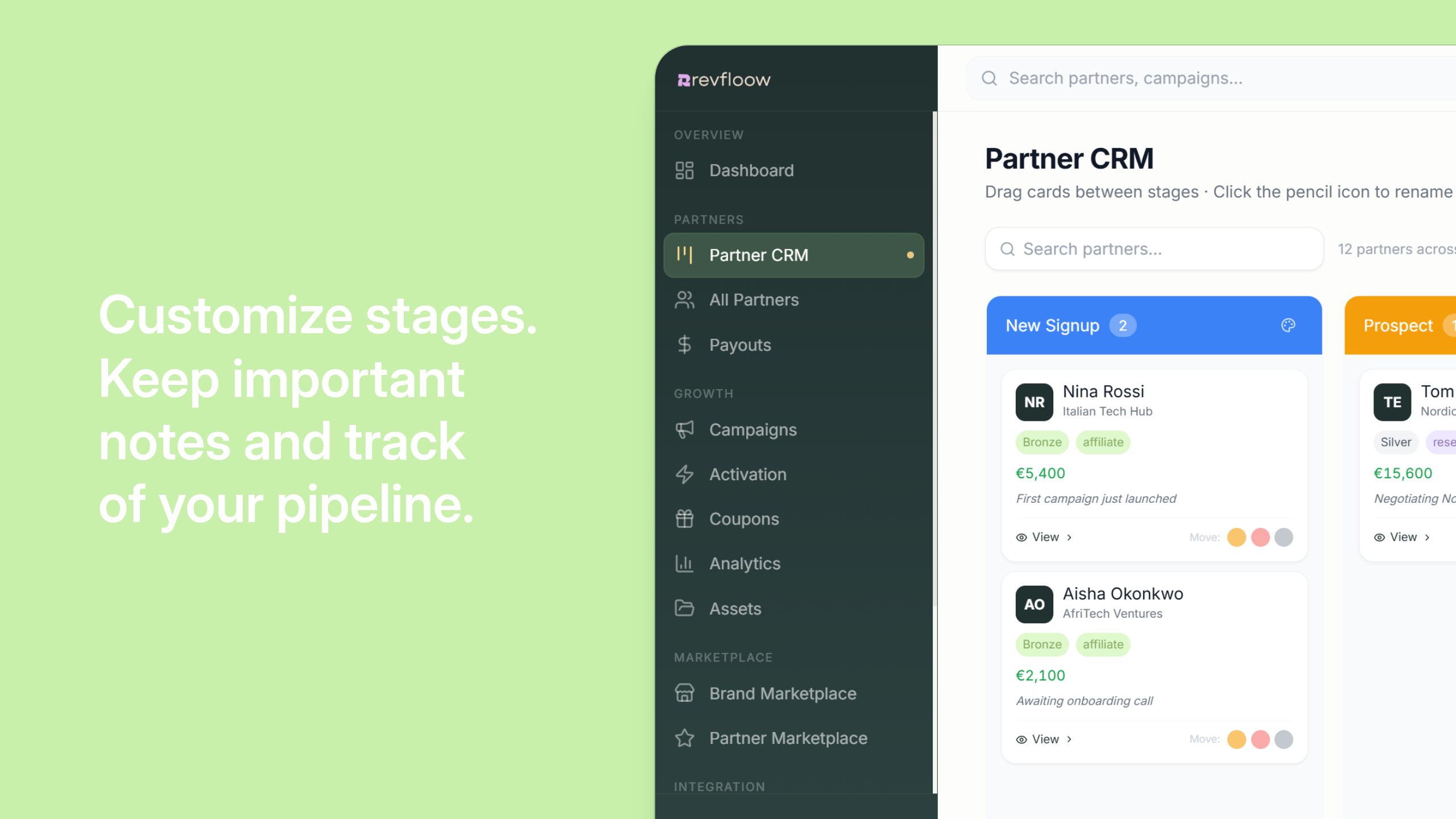 Customize Partner Stages and Manage Partners in the Kanban CRM